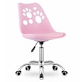 Miniatyrbillede 1 af 5: PRINT Stol Pink imiteret læder drejelig med krom base