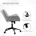 Miniatyrbillede 6 af 10: Kontorstol Skrivebordsstol Med Vippefunktion, Computerstol Højdejusterbar, Ergonomisk Arbejdsstol Med Fløjlslook, Lysegrå