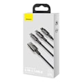 Miniatyrbillede 5 af 9: 3i1 USB kabel USB-C Iphone Lightning microUSB 3,5 A 1,5 m sort