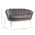 Miniatyrbillede 4 af 10: 2-Personers Stofsofa, 2-Personers Loungesofa Med Bløde, Generøse Hynder, Polstret Sofa, Siddepladser, Polstrede Møbler, Designsofa, Elegant Fløjlspoly