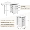 Miniatyrbillede 2 af 5: Foldebord med Hjul Computerbord 105 x 50 x 75 cm Hvid