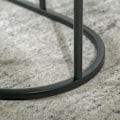 Pikkukuva 9 / 10: 2 Sohvapöydän Setti Pyöreä Soikea Tilauspöytä Sohvapöytä Pinottava Keinomarmorisivulla Jopa 30 Kg Mdf Teräs Musta Ø50 X 50,5H Cm