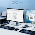 Miniatyrbillede 5 af 9: KVM switch 30357 to computere en tastatur mus og skærm sort