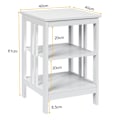Miniatyrbillede 3 af 5: 3-lags sengebord Sofabord Sofabord til soveværelse 40 x 40 x 61 cm Hvid