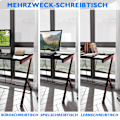 Miniatyrbillede 2 af 5: 116 cm gaming skrivebord med ergonomisk design 116 x 75 x 77 cm sort