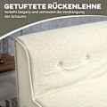 Miniatyrbillede 7 af 10: Gulvsofa 2-i-1 sammenfoldelig sovesofa med fløjls-look, polstret sovesofa kan holde op til 240 kg til stue, soveværelse, cremehvid