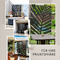Pikkukuva 7 / 10: Balcony Privacy Screen -Tilanjakaja Banaanilehtikuviolla, 122X198Cm, Teräsmusta, Puutarhaan Ja Patiolle