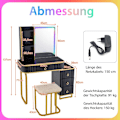 Miniatyrbild 2 av 5: Sminkbord med LED-belysning Sminkbord med 7 dynamiska & 7 statiska dimbara LED-lampor svarta