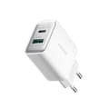 Joyroom Väggladdare Dubbelport USB-C+USB-A, 30w - Vit
