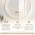 Miniatyrbillede 5 af 5: Ø 60 cm LED badeværelsesspejl med 3-farve lys & touch switch kosmetikspejl
