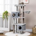 Miniatyrbillede 2 af 10: Kradsestolpe 142H Cm Kattetræ Med Kattehuler & Platforme, Sisal-Søjle, Kattelegetøj, Anti-Tip, Grå
