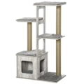 Miniatyrbillede 1 af 10: Cat Tree Multi-Tier Kradsestolpe Kattemøbler Aktivitetscenter Jute Plys Grå 67X38,5X114Cm