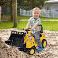 Miniatyrbillede 3 af 9: Ride-On Bil Børnegravemaskine Sæde Gravemaskine Med Opbevaringsrum & Horn, Balancecykel, Gul + Sort