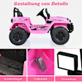 Pikkukuva 5 / 5: Lasten kuorma-auto akkukäyttöinen sähköauto 2 istuimella 114 x 78 x 67 cm pinkki