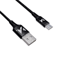 Miniatyrbild 3 av 9: Stark flätad kabel USB microUSB 2.4A 1m svart