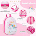 Pikkukuva 3 / 5: Matkalaukkusarja 2 kpl yksisarvinen 16'' lasten matkalaukku + 12'' reppu pinkki