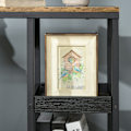 Miniatyrbillede 10 af 10: Sidebord Sofabord med Hjul Hylde Industriel stil Sofabord til Stue Soveværelse Mørkebrun 51 x 33 x 66 cm