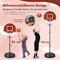 Miniatyrbillede 4 af 5: Børnebasketkurv med dartskive og 6 dartbasketstativ sort