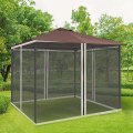 Miniatyrbillede 3 af 10: Myggenet 3X3 Gazebo 4 Sidepaneler Fly Net Zip Nylon Mesh Sort