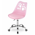 Miniatyrbillede 5 af 5: PRINT Stol Pink imiteret læder drejelig med krom base