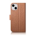 Miniatyrbillede 3 af 9: 2-i-1 læderetui med klap iPhone 14 Anti-RFID Wallet Case brun