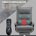 Miniatyrbillede 5 af 10: Massage Kontorstol Skrivebordsstol Med Vippefunktion, Højdejusterbar 114-121,5Cm, Varmefunktion, Fodstøtte, Lænefunktion