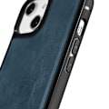 Miniatyrbillede 2 af 9: Etui dækket med naturligt læder til iPhone 14 Læderolievoks marineblå