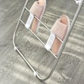 Miniatyrbillede 10 af 10: Tøj Airer Foldbar Bærbar Vingetørrer Teleskopstænger Rustfrit Stål Plast Sølv + Hvid 146X60.5X98Cm