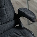 Miniatyrbillede 8 af 10: Kontorstol Højdejusterbar Skrivebordsstol Ergonomisk Skum Pp Plast Hørlignende Polyester Sort 65 X 72 X 100-120 Cm