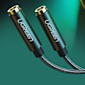 Miniatyrbillede 2 af 6: Audio splitter kabel minijack 3,5 mm - 2x minijack 3,5 mm 21cm sort