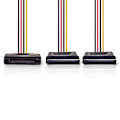 Pikkukuva 2 / 3: Sisäinen Virtakaapeli | SATA 15-Pin uros | 2x SATA 15-Pin naaras | Kullattu | 0.15 m | Pyöreä | PVC | Monivärinen | Laatikko