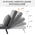 Miniatyrbillede 6 af 10: Sovestol, Enkelt Sofa Med Sengefunktion, Afslapningsstol Med Justerbart Ryglæn, Fløjlslook, Mørkegrå