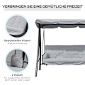 Miniatyrbillede 8 af 10: Hollywood Swing Have Swing Gyng Bænk Med Lænefunktion, 3 Personers, Metal + Polyester, Hvid, 209 X 114 X 170 Cm