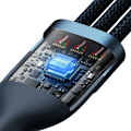 Miniatyrbild 4 av 9: Flash Series II USB-C USB Typ A-kabel Iphone Lightning microUSB 100W 1,5m blå