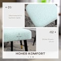 Miniatyrbillede 5 af 10: Fodskammel Skammel Firkantet Forbinding skammel Fodstøtte med Cashmere Look Stålben til Stue Soveværelse Lyseblå