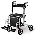 Miniatyrbillede 2 af 9: 2-i-1 rehabiliteringsrollator med kørestolsfunktion, foldbar med taske op til 136 kg