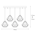 Miniatyrbillede 3 af 6: Lysekrone Diamant - 704-5S1
