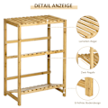 Pikkukuva 7 / 10: Wine Rack Pulloteline, Viiniteline, 2 Kallistettua Hyllyä, Pysyvä Hylly Patiolle Ja Puutarhaan, Natural, 74X45X111 Cm