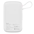 Pikkukuva 3 / 9: Qpow Powerbank 10000mAh sisäänrakennettu USB Type C -kaapeli 22,5W Quick Charge valkoinen