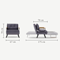 Miniatyrbillede 7 af 7: 1-sæders sovesofa Sando Single - lysebrun v2