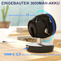 Miniatyrbild 6 av 10: Stativfläkt USB Uppladdningsbar fläkt med fjärrkontroll Justerbar lutningsoscillation 10 hastighetsnivåer Timer Höjdjusterbar teleskopfläkt för kontor