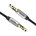 Miniatyrbillede 2 af 9: Yiven M30 stereolydkabel AUX 3,5 mm han mini-stik 1m sølv-sort