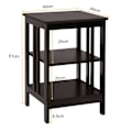 Miniatyrbillede 3 af 5: 3 niveauer II formet sengebord sidebord med hylde og opbevaringsplads 40 x 40 x 61 cm kaffe