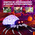 Miniatyrbillede 1 af 5: 105 cm bred oppustelig Halloween-edderkop med flerfarvede lys og blæser