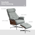 Miniatyrbillede 7 af 10: Afslapningsstol med skammel, tv-stol med lænefunktion, justerbar nakkestøtte, drejelig tv-stol op til 150 kg, til stue, soveværelse, kunstlæder, lyseg