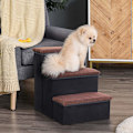 Miniatyrbillede 3 af 10: Pet Stairs Foldbar Kattetrappe/Hundetrappe Med 3 Trin Og Opbevaringsplads, Til Katte Og Hunde, Mdf, Sort, 40X54X48Cm
