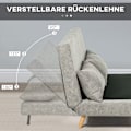 Miniatyrbillede 6 af 10: Sovesofa, klapseng med sengefunktion, rygpude, polstret sofa med justerbart ryglæn, fløjlslook, 141 x 90 x 81 cm, grå