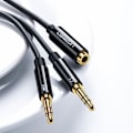 Miniatyrbillede 9 af 9: AUX splitter adapter 3,5 mm mini jack til mikrofon og høretelefoner sort
