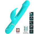 Miniatyrbild 11 av 11: Pretty Love - Kampas Rabbit 3 i 1 multifunktionsvibrator med tunga Aqua Green