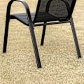 Miniatyrbillede 8 af 10: Sæt med 2 Havestole Stabelstole med armlæn Spisestuestole Have Metal Mesh Stof Sort 70 x 54 x 90 cm |